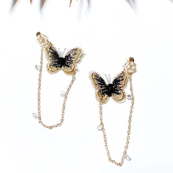 Butterfly dangle earrings S455 - Picture 1 of 3